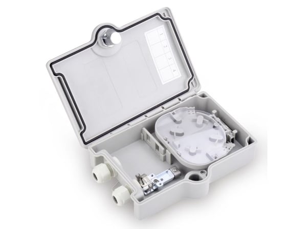 Outdoor FTTH Box. IP65 for 2x SC/SX adapters or 2x