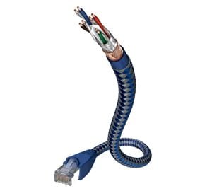 in-akustik Premium - Nettverkskabel - RJ-45 (hann) til RJ-45 (hann) - 1 m - SF/UTP - CAT 6 - med støvel, uten hindringer - blå, sølv