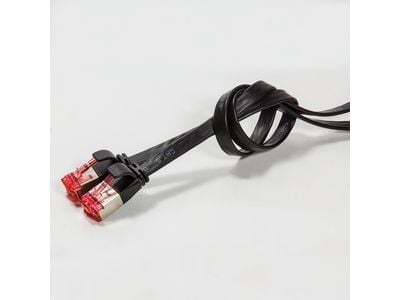 LogiLink SlimLine - Koblingskabel - RJ-45 (hann) til RJ-45 (hann) - 5 m - U/FTP, PiMF - CAT 6 - formstøpt, uten hindringer, flat - svart