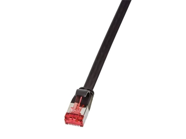 LogiLink - Koblingskabel - RJ-45 (hann) til RJ-45 (hann) - U/FTP, PiMF - CAT 6 - formstøpt, uten hindringer, flat - svart