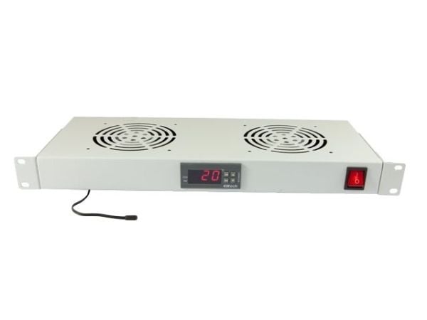 ALLNET ALL-S0002125, Viftepanel, Grå, 2 vifter, 1U, 1,5 m, 19"