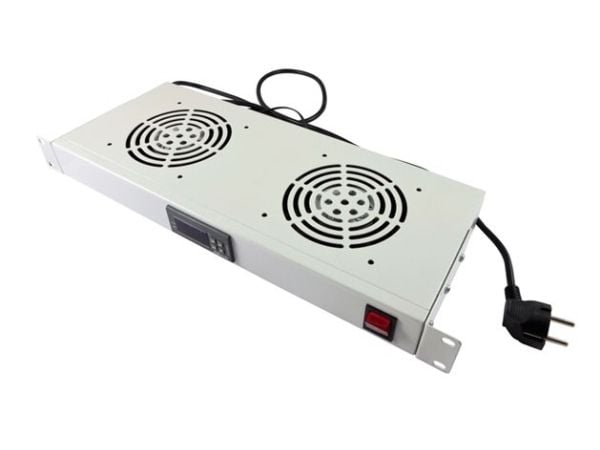 ALLNET ALL-S0002125, Viftepanel, Grå, 2 vifter, 1U, 1,5 m, 19"