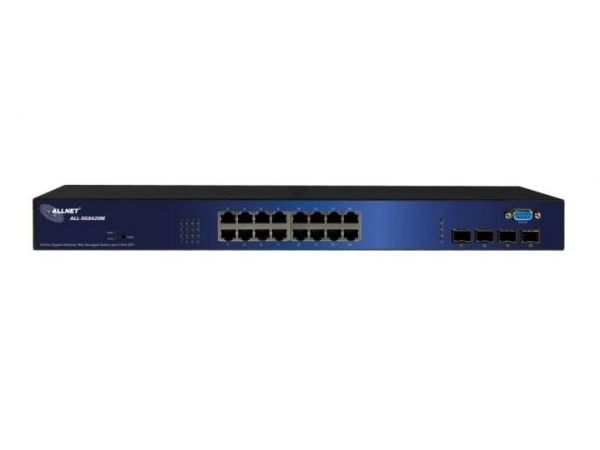 ALLNET ALL-SG8420M, Håndtert, L2, Gigabit Ethernet (10/100/1000), Full tosidig, Rack-montering, 19U