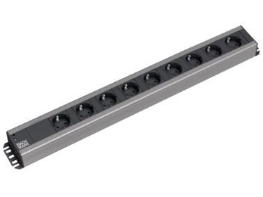 Bachmann 300.001, 2 m, Sisätila, 1,5 mm², Muovi, Musta, Harmaa, 9 AC-pistorasia(a)