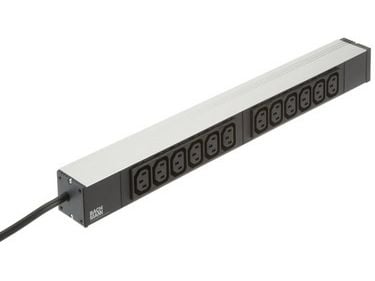Bachmann LOCKABLE - Effektband (kan monteras i rack) - utgångskontakter: 12 (power IEC 60320 C13) - 1U - 19" - 2 m sladd - svart