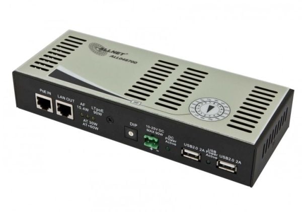 ALLNET 99300, IEEE 802.3,IEEE 802.3ab,IEEE 802.3af,IEEE 802.3at,IEEE 802.3u, musta, 0 - 50 °C, -40 - 70 °C, 10 - 90 %, 5 - 90 %