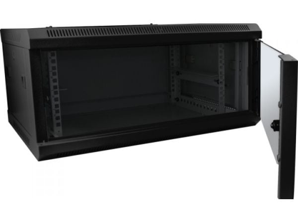 ALLNET ALL-SMC6415SCHWARZ, Veggmonterbar hylle, 15U, 50 kg, Nøkkellås, 24 kg, Svart