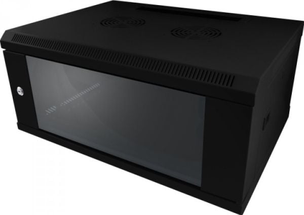 ALLNET ALL-SMC6618SCHWARZ, Väggmonterad rack, 18U, 50 kg, Knapplås, 30 kg, Svart