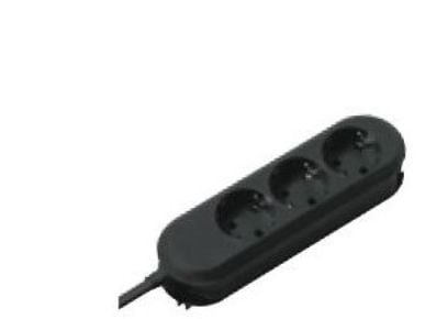 Bachmann 3x Schuko H05VV-F 3G 1.50mm² 16A/3680W 3m, 3 m, Muovi, Valkoinen, 3 AC-pistorasia(a), 3680 W, 16 A