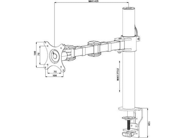 Iiyama DS1001C-B1 - Monteringssett - justerbar arm - for Skjerm - svart - skjermstørrelse: 10"-30" - skrivebordsmonterbar - for ProLite E2783QSU-B1...