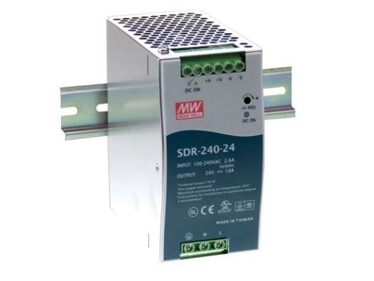 Black Box SDR-240-48, 240 W, 85 - 264 V, 47 - 63 Hz, 50 ms, 90,5%, Ylijännite, Ylikuormittaa, Oikosulku