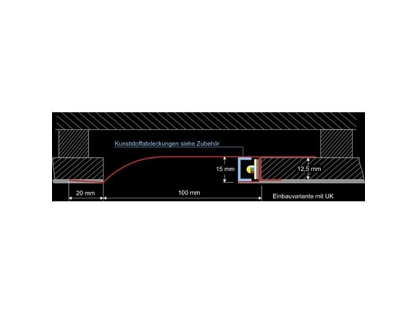 Synergy 21 LED-profil 200 cm plate i zink TYPD2
