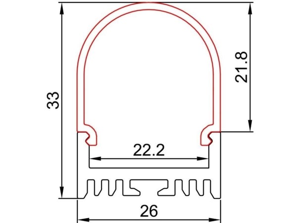 Synergy 21 LED U-profil 200 cm ALU044PC