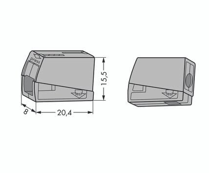 Wago 224-101, 8 mm, 20,4 mm, 15,5 mm, 400 V