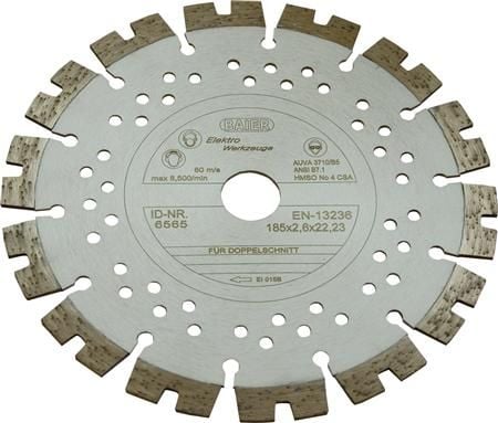 Baier diamantskive ø185mm sølv - Allround til beton og mur. Ø185 mm til rilleskærer