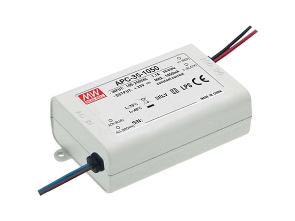 MEAN WELL APC-35-350, 35 W, IP42, 90-264 V, 47 ~ 63 Hz, 0.5, 0.75 A, 0,35 A