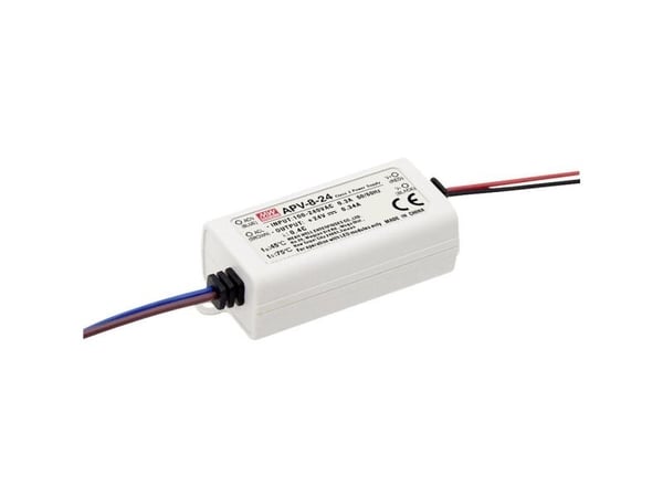 MEAN WELL APV-8-24, Hvit, 90 - 264 V, 47 - 63 Hz, 30 mm, 23,5 mm, 60 mm