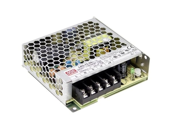 MEAN WELL LRS-75-5, 75 W, 85 - 264 V, Metallinen, RoHS, 97 mm, 99 mm