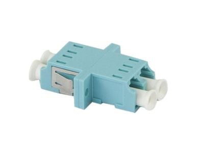 LWLKupplungLCBuchseLCBuchse 50125u Multimode OM3 aqua duplex PVC mit Flansch Synergy 21