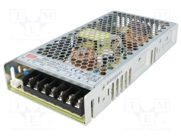 MEAN WELL RSP-150-24, 151,2 W, 85 - 264 V, 47 - 63 Hz, 0,8 A, 1,6 A, Aktiivinen