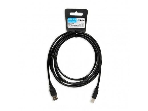 iBOX - Tulostinkaapeli - USB (uros) - USB Type B (uros) - 3 m - musta