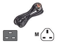 APC - Strømkabel - IEC 60320 C19 til BS 1363A (han) - 2,44 m - lajittelu - P/N: SMT2200I-AR, SMT2200R2I-AR, SMT3000I-AR, SMT3000R2I-AR, SMX3000HVTU...