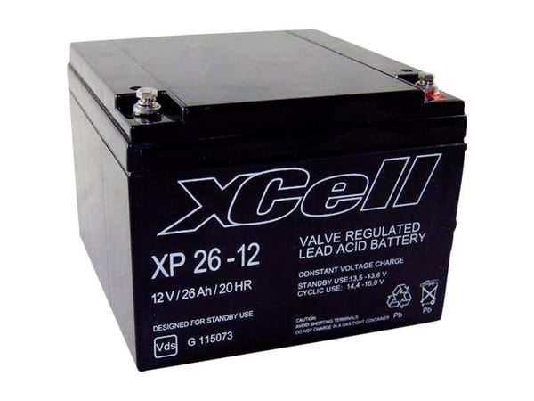 XCell XP2412 blybatteri 12 V 26 Ah blyfleece (B x H x T) 165 x 127 x 176 mm M5 skrutilkobling vedlikeholdsfritt VDS-sertifisert