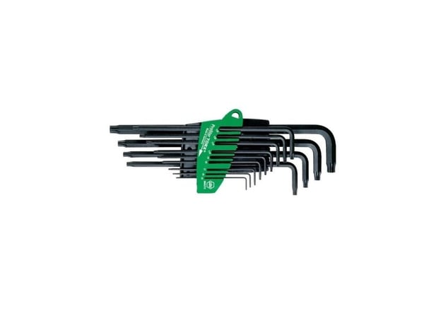 Wiha 24312, L-torx-nøkkel, T10, T15, T20, T25, T27, T30, T40, T5, T50, T6, T7, T8, T9, Sort, Kromvanadiumstål, Plast, 478 g