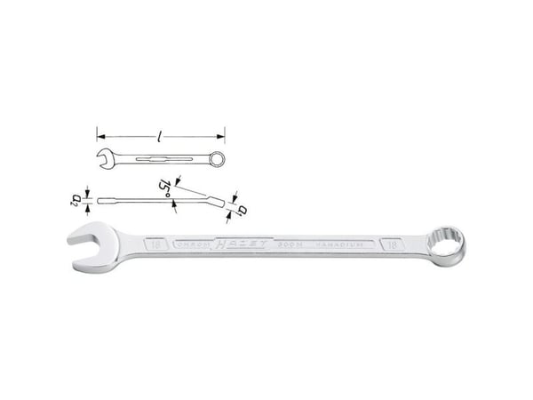 HAZET 600NA-1/2, 1/2", Krom, Stål, Krom, Matt, 15°