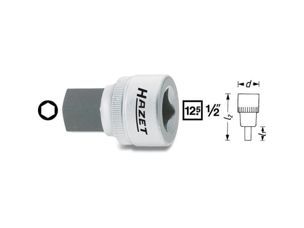 HAZET 985-12, 1 stykker, 25,4 / 2 mm (1 / 2"), Stål, 40 mm, 73 g