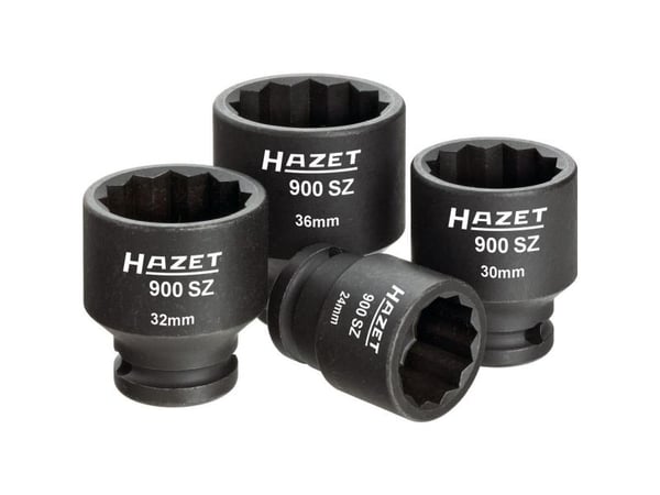 HAZET 900SZ/4, Støpselsett, 1/2", Metrisk/imperisk, 4 hoder, 12.5 mm, 1/2"