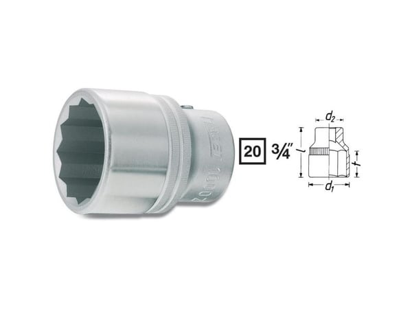 HAZET 1000AZ-7/8, Stikkontakt, 3/4", Imperisk, 1 hoder, 7/8", 3,2 cm