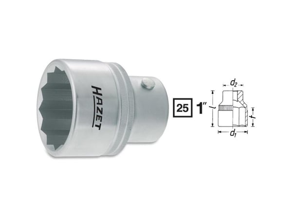 HAZET 1100Z-41, Stikkontakt, 1", Metrisk/imperisk, 1 hoder, 41 mm, 5,7 cm