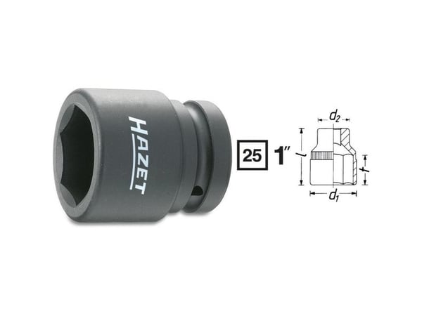 HAZET 1100S-30, Kraftpipe, Sort, 1 hoder, 1", Metrisk/imperisk, 30 mm