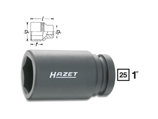 HAZET 1100SLG-27, Kraftpipe, Sort, 1 hoder, 1", Metrisk/imperisk, 27 mm