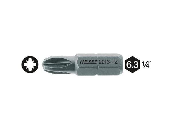 Hazet 2216-PZ3 korsskruvbits PZ 3, kvalitetsstål C 6.3, 1 st