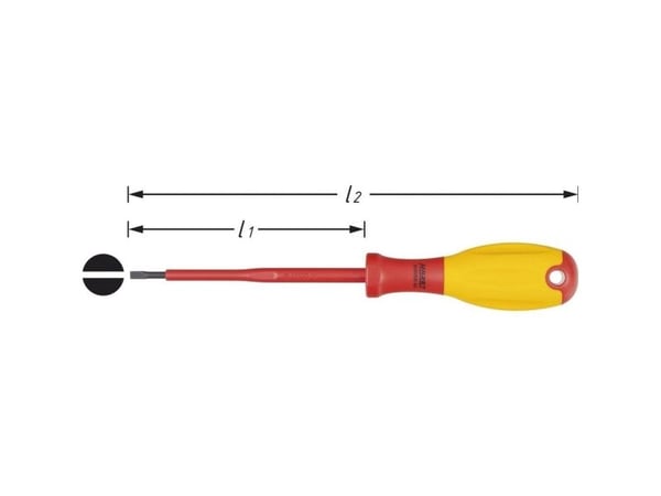 Hazet VDE slisset skrutrekker bladbredde 4 mm bladl 100 mm