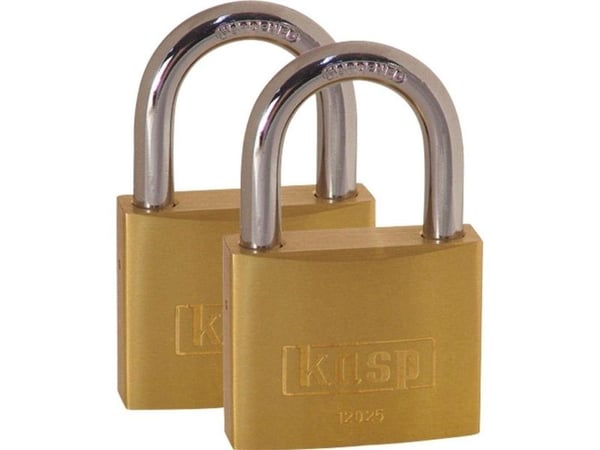 Kasp K12025D2 hengelås 25 mm gyllen/gul nøkkellås