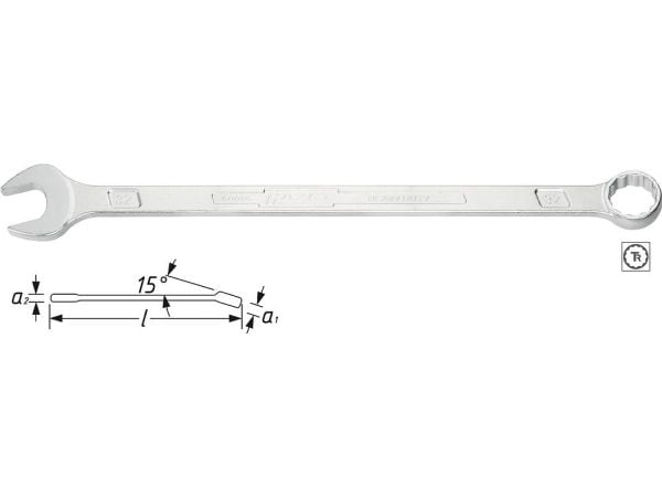 HAZET 600LG-17, 17 mm, Kromfarget, Kromfarget, Tyskland, 305 mm, 1 stykker