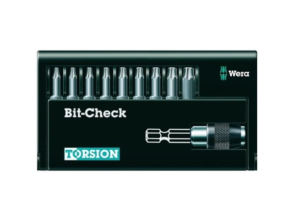 Wera 05056164001, 9 stykker, Torx, TX10, TX15, TX20, TX25, TX27, TX30, TX40, TX8, TX9, 1 x 1/4" x 51 mm 1 x TX 8 x 25 mm 1 x TX 9 x 25 mm 1 x TX 10...