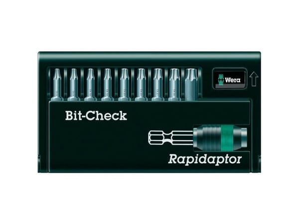 Wera 05057115001, 9 stykker, Torx, TX10, TX15, TX20, TX25, TX30, TX40, TX6, TX8, TX9, Rustfritt stål, 1x 1/4"x50 mm 1x TX 10x25 mm 1x TX 15x25 mm 1...
