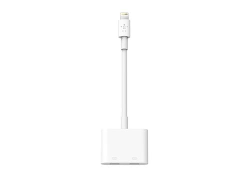 Belkin Lightning Audio + Charge RockStar - Lyd-/ladekabel - Lightning hann til Lightning hunn - 11.5 cm