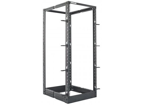 Intellinet 714242, Frittstående hylle, 26U, 360 kg, Justerbare bein, Forbedret kabelføring, Svinghjul