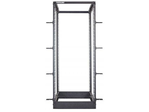 Intellinet 714259, Frittstående hylle, 45U, 360 kg, Justerbare bein, Forbedret kabelføring, Svinghjul
