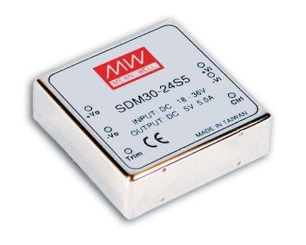 MEAN WELL SDM30-12S5, 50,8 mm, 50,8 mm, 16 mm, 25 W, 12 V, 5000 mA