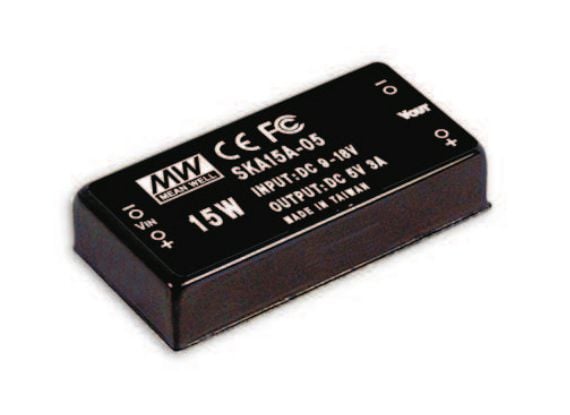 MEAN WELL SKA15B-05, 25,4 mm, 50,8 mm, 11,3 mm, 15 W, 18 - 36 V, 3000 mA
