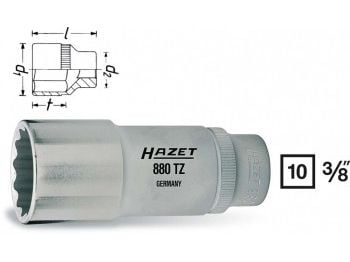 HAZET 880TZ-9, 1 stykker, 12-punkts, 76,2 / 8 mm (3 / 8"), Kromvanadiumstål, 54 mm, 37 g