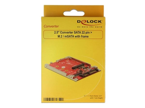 DeLOCK - Muistiohjain (M.2) - M.2-kortti / mSATA - SATA 6Gb/s (62859)