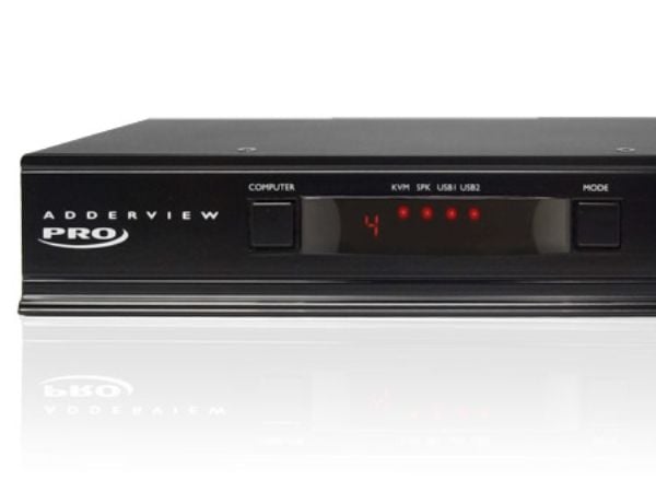 AdderView 4PRO DisplayPort - KVM / lydsvitsj - 4 x KVM/lyd - 1 lokalbruker - stasjonær