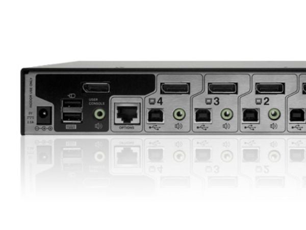 AdderView 4PRO DisplayPort - KVM / lydsvitsj - 4 x KVM/lyd - 1 lokalbruker - stasjonær